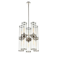  CH311655PNCG - REVOLVE II CHANDELIER 10 LIGHT POLISHED NICKEL CLEAR GLASS